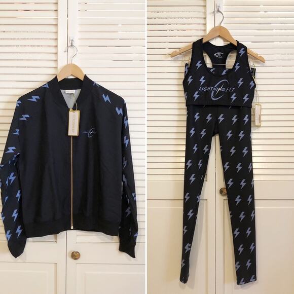 NWT Goldsheep Lightning Fit Jacket, Sports Bra and Leggings SET - Picture 1 of 12